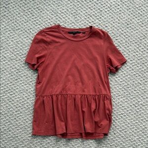 Women's Rust Peplum Top